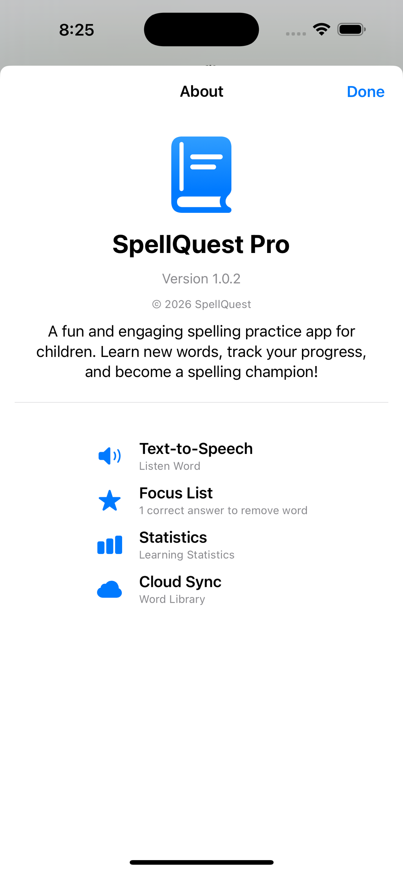 SpellQuest Pro - About