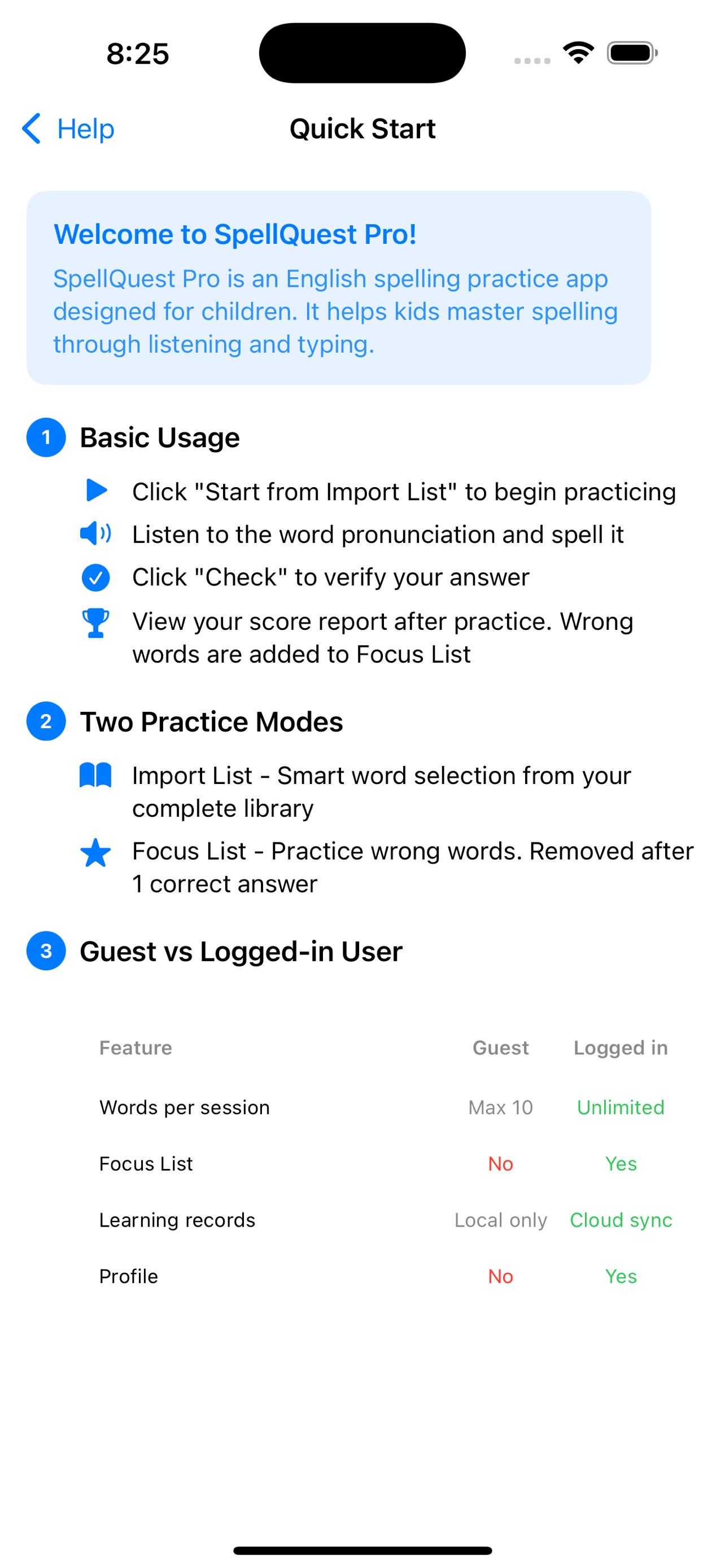 SpellQuest Pro - Quick Start Guide